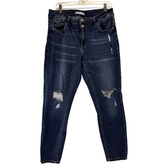 Kancan for Maurices High Rise Destructed Distressed Skinny Jeans Size 16 - Picture 1 of 7